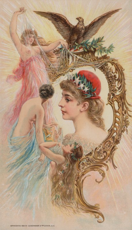 Águia e ninfas, 1892 de American School