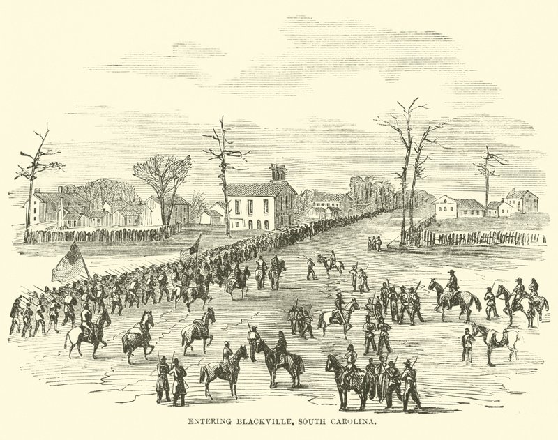 Entrando em Blackville, Carolina do Sul, janeiro de 1865 de American School