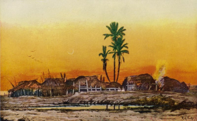 Noite numa aldeia árabe (cor litho) de American School
