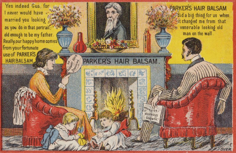 Família, sentando, ao redor, a, lareira de American School