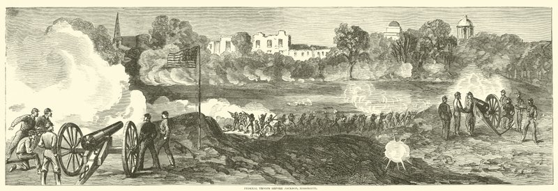 Tropas federais antes de Jackson, Mississippi, julho de 1863 de American School