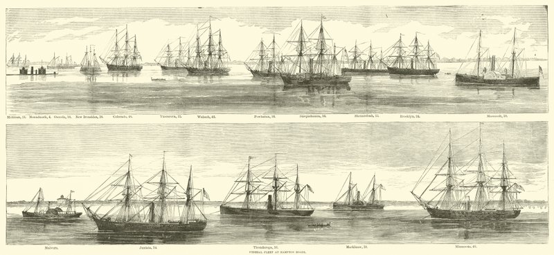 Frota Federal em Hampton Roads, dezembro de 1864 de American School