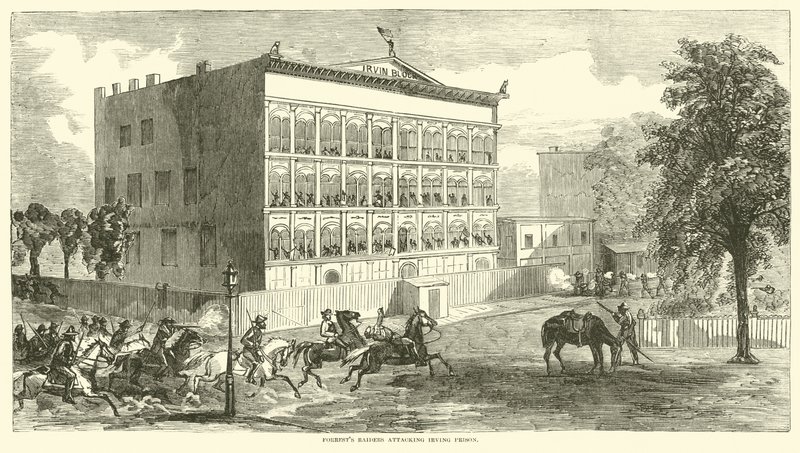 Incursores da Forrest atacam a prisão de Irving, em agosto de 1864 de American School