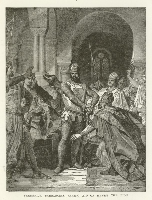 Frederico Barbarossa pedindo ajuda de Henrique, o Leão de American School