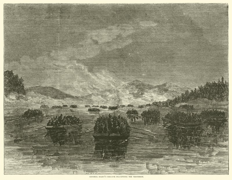 Brigada General Hazens descendo o Tennessee em outubro de 1863 de American School