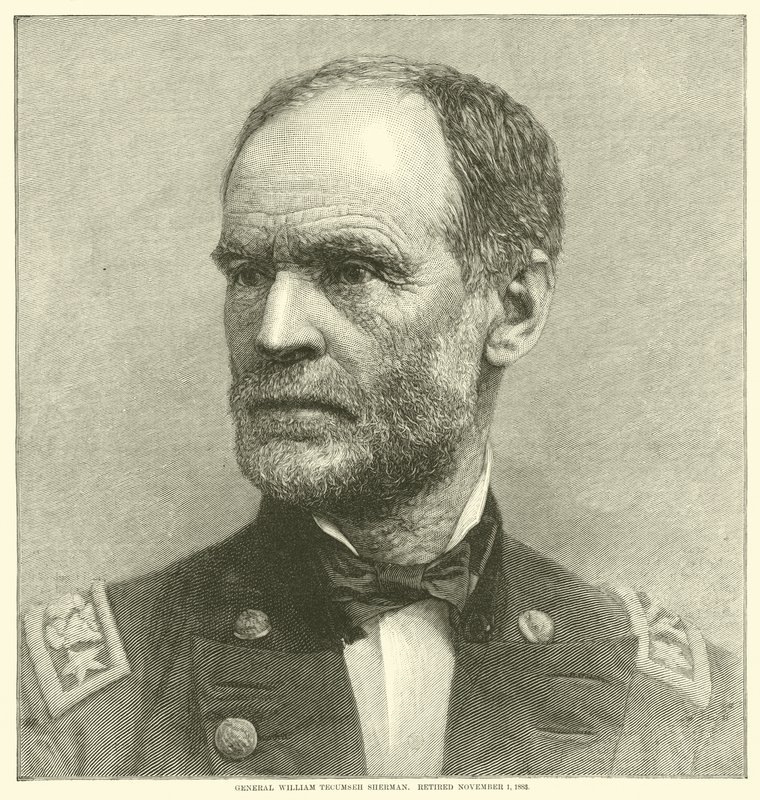 General William Tecumseh Sherman, aposentado em 1 de novembro de 1883, maio de 1864 de American School