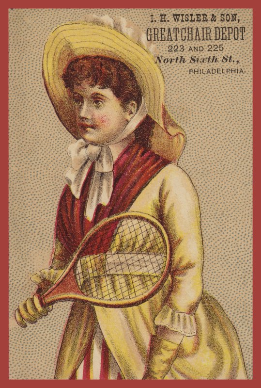 Menina, segurando, raquet de American School