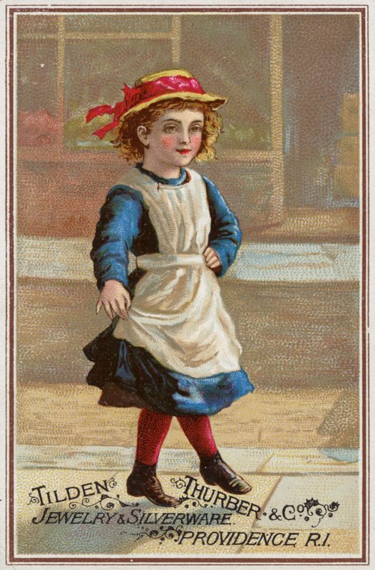 Menina pulando divertidamente (chromolitho) de American School