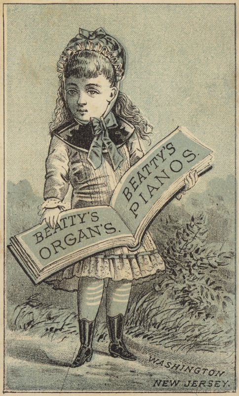 Menina, segurando, livro de American School