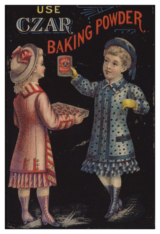 Menina, segurando, lata, de, ferver pó de American School