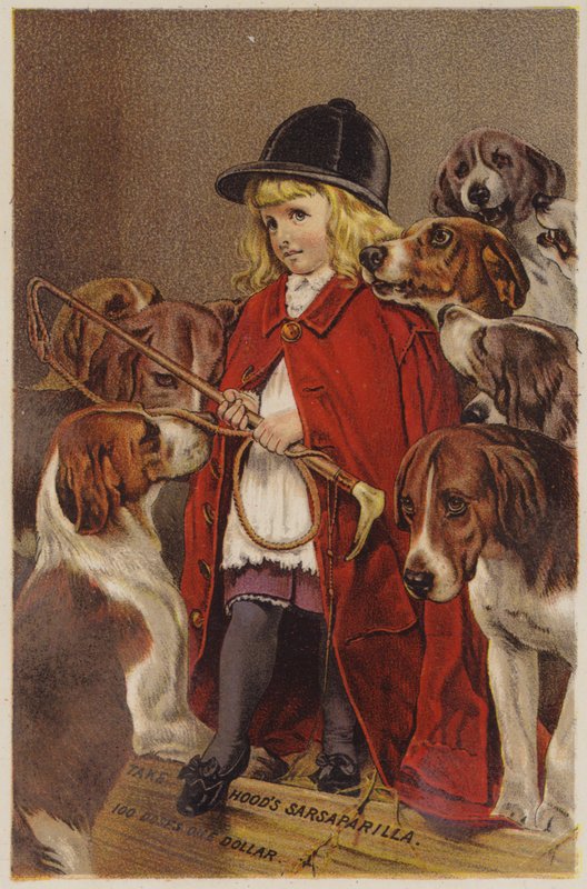 Garota na jaqueta de caça com cães de American School