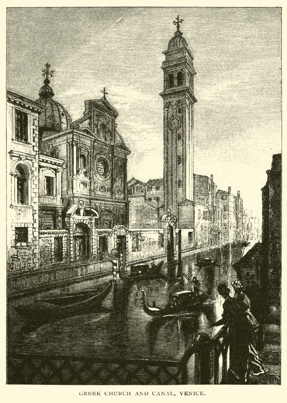 Igreja grega e canal, Veneza de American School