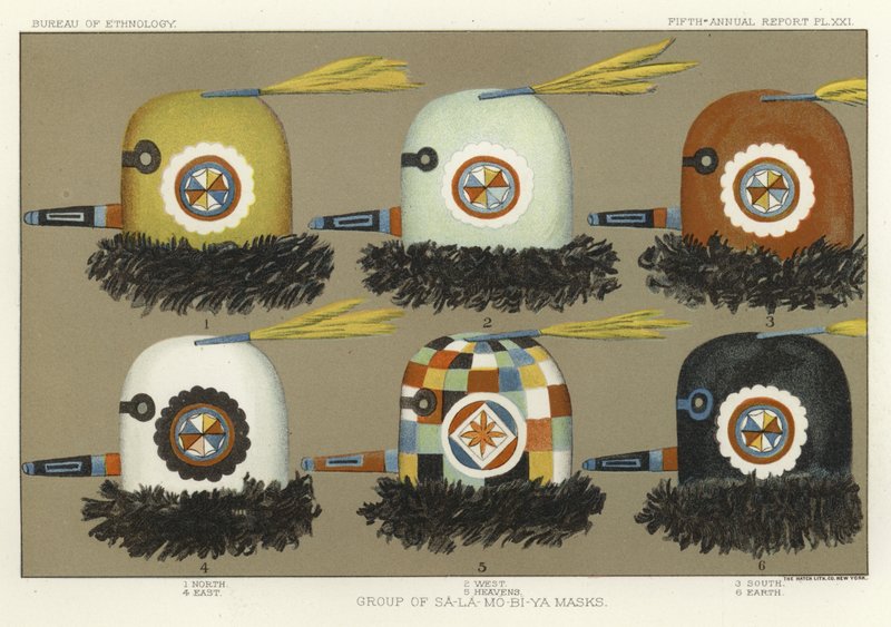 Grupo de máscaras Sa-La-Mo-Bi-Ya de American School