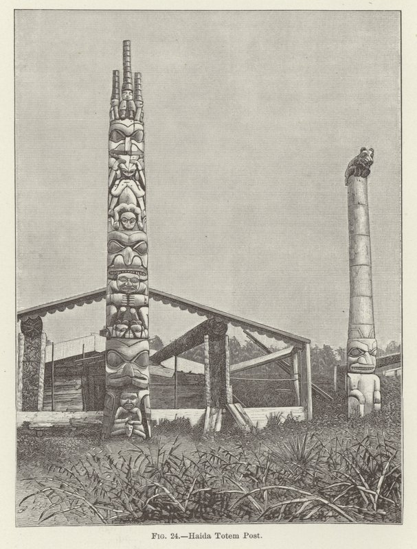 Post de Totem do Haida de American School