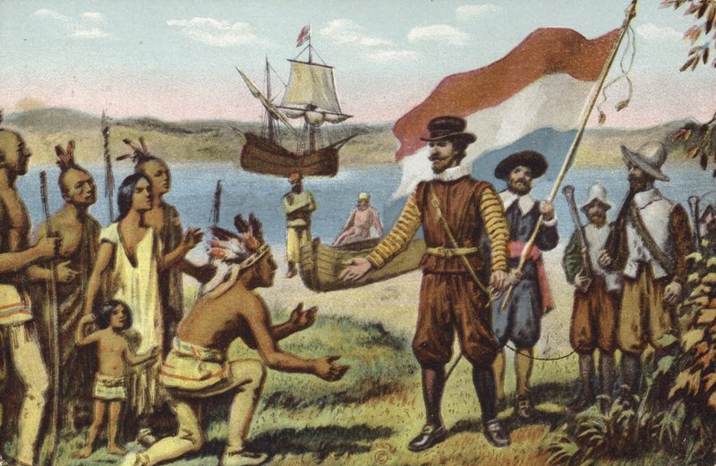 Henry Hudson pousando em Manhattan de American School