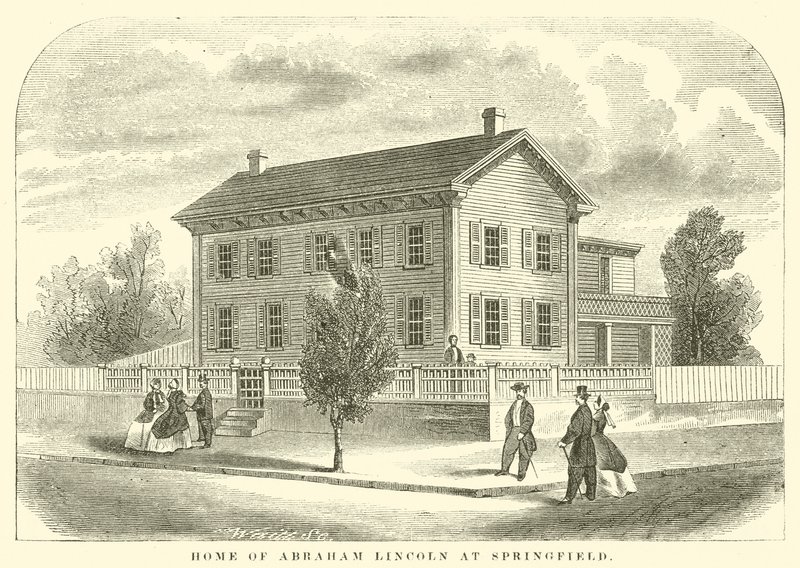 Casa de Abraham Lincoln em Springfield (gravura) de American School