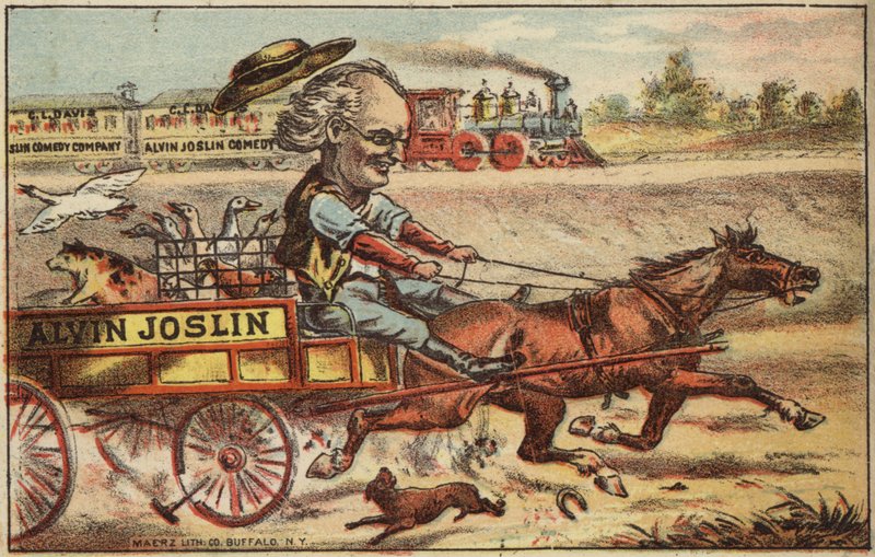 Cavalo e carrinho perseguindo trem de American School