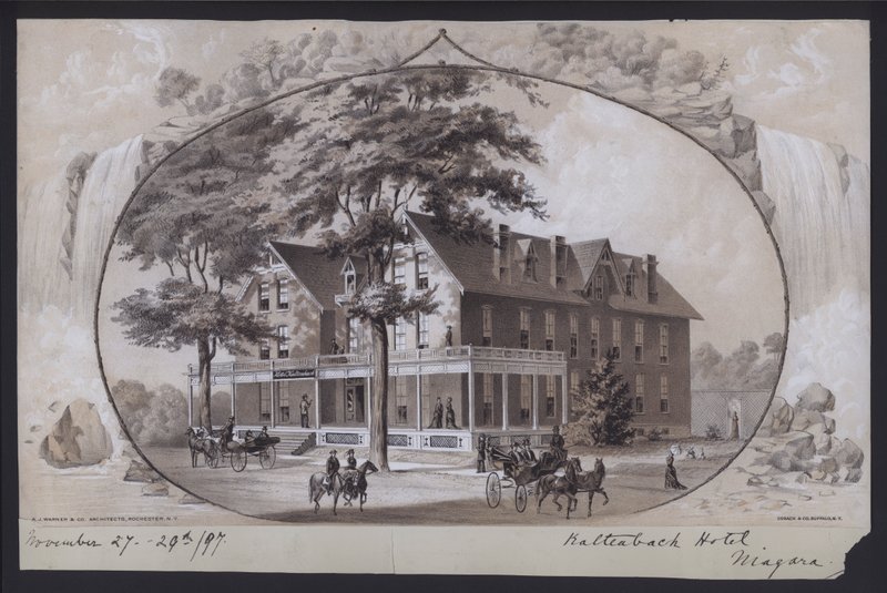 Hotel Kaltenbach, Niagara, Nova Iorque, EUA, c1897 (litografia) de American School