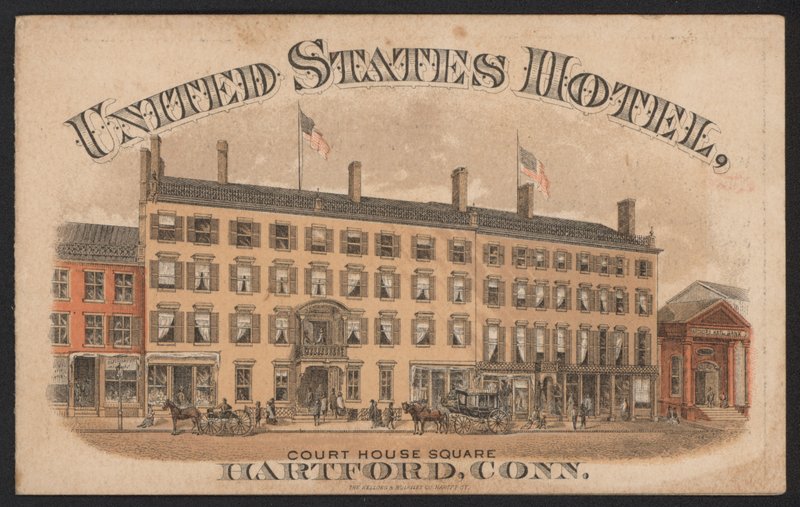 Hotel Trade Card (gravação a cores) de American School