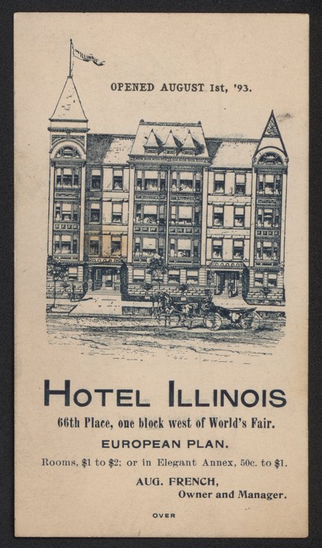 Hotel Trade Card (gravação a cores) de American School
