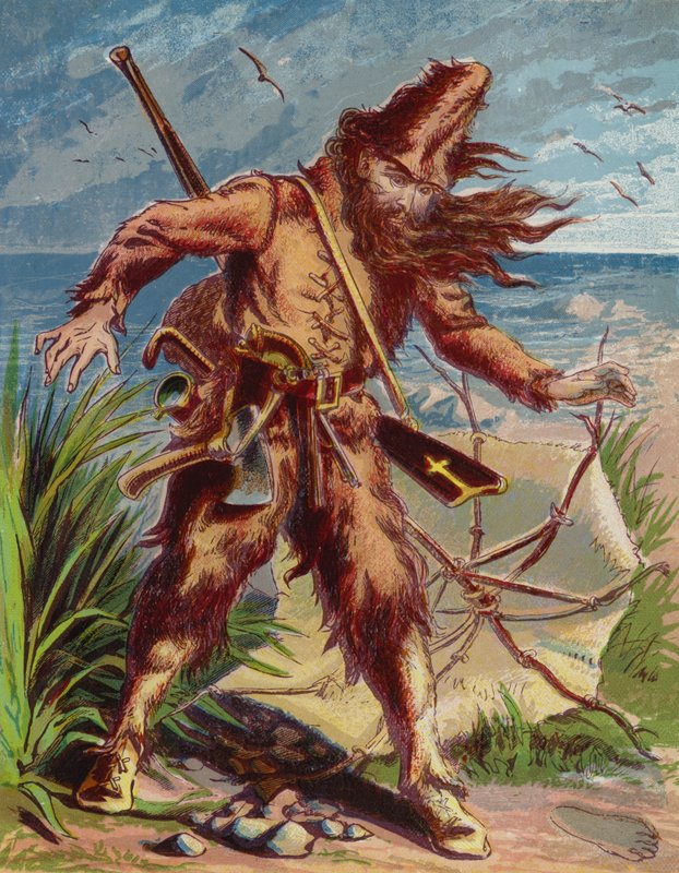 Ilustração para Robinson Crusoe de American School