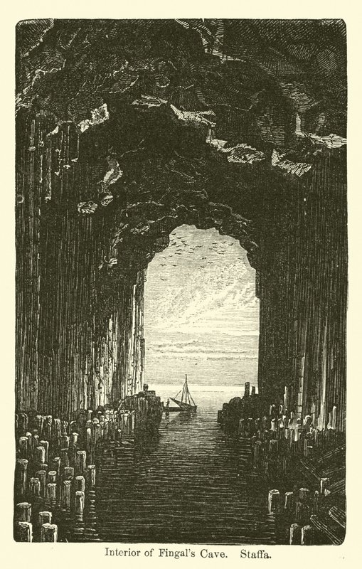 Interior, de, Fingals, caverna, Staffa de American School