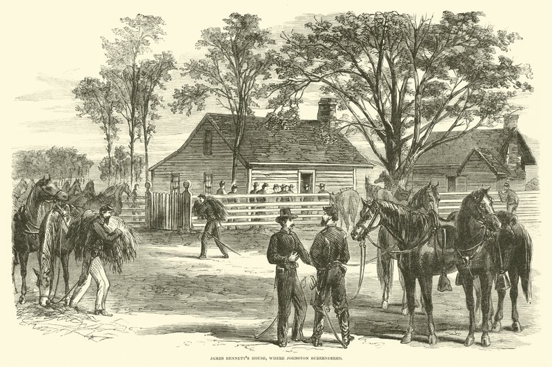 James Bennetts House, onde Johnston se rendeu, em abril de 1865 de American School