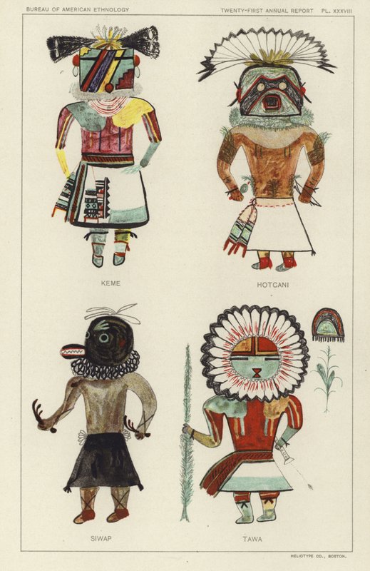 Keme, Hotcani, Siwap, Tawa (litografia a cores) de American School