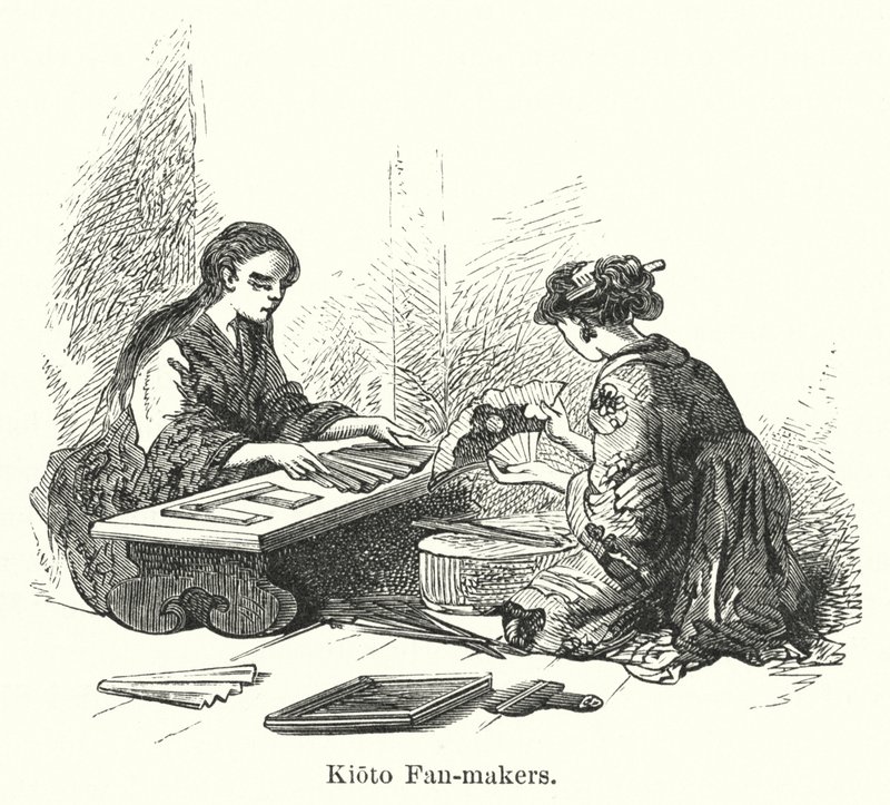 Kioto Fan-makers (gravura) de American School
