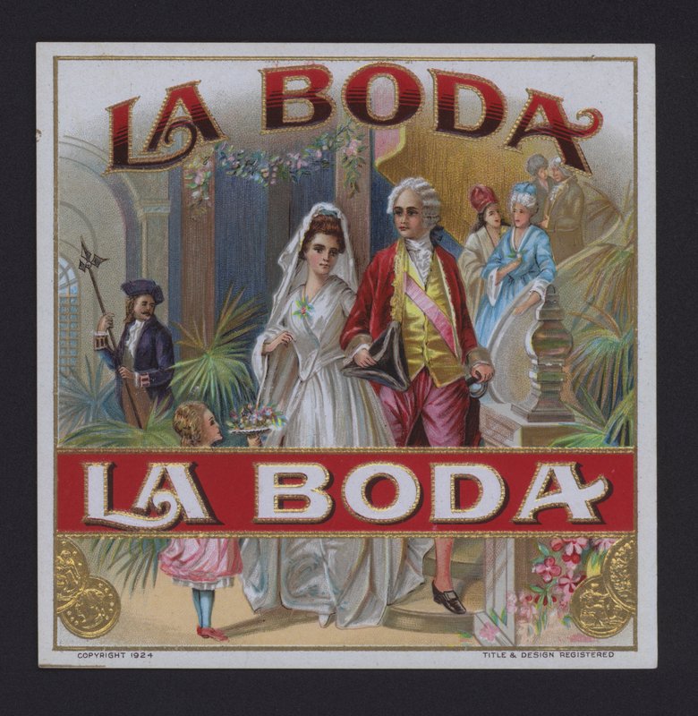The Wedding, etiqueta de charuto (cromólito) de American School
