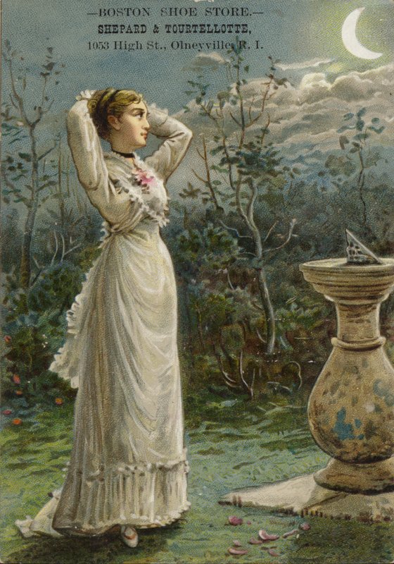 Senhora, contemplando, em, lua de American School