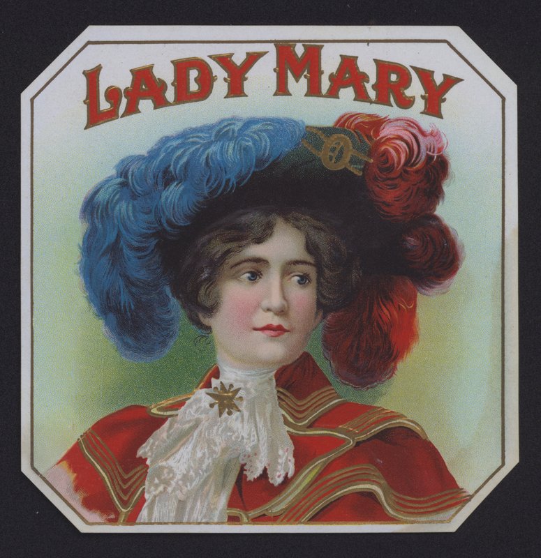 Lady Mary, etiqueta de charuto (cromolito) de American School
