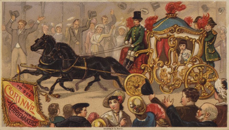 Senhora em uma carruagem de American School