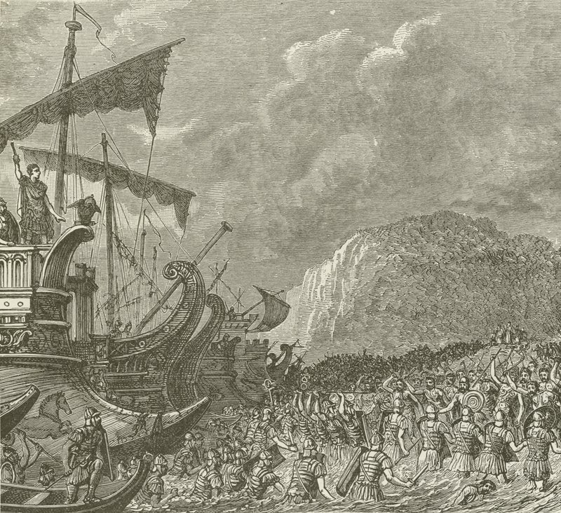 Desembarque dos romanos, sob César, na Inglaterra, BC 55 de American School