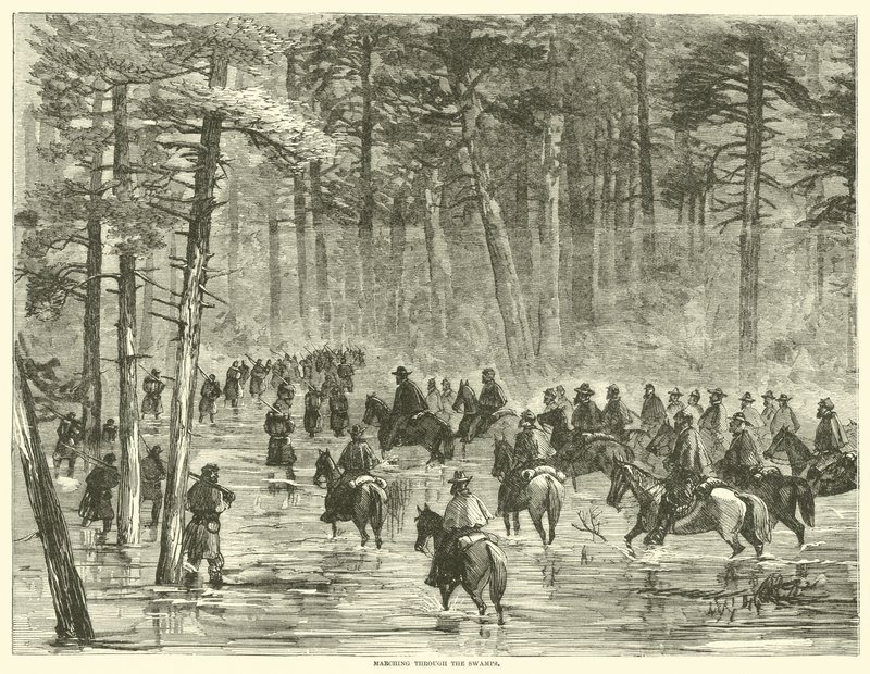 Marchando pelos pântanos, janeiro de 1865 de American School