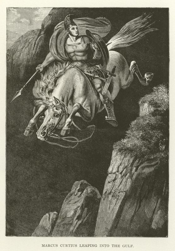 Marcus Curtius saltando para o Golfo de American School