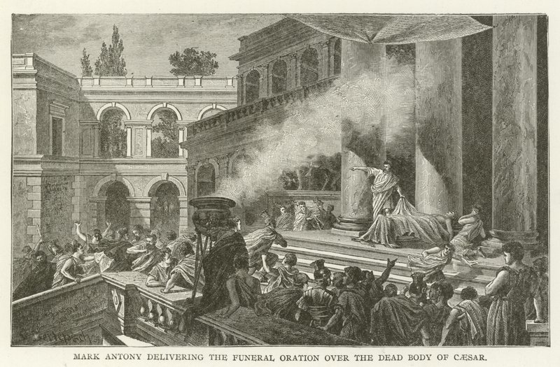 Marco Antônio entregando a oração fúnebre sobre o cadáver de César de American School