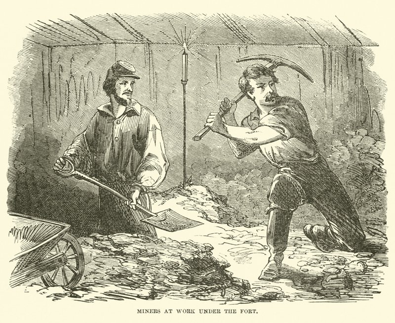 Mineiros no trabalho sob o forte, junho de 1863 de American School