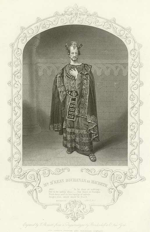 Sr. MKean Buchanan como Macbeth, ato III, cena i de American School