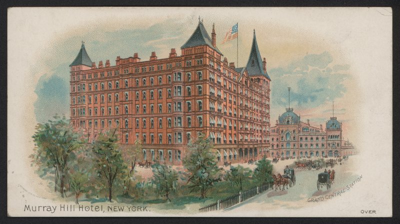 Murray Hill Hotel, Nova Iorque, EUA (gravura a cores) de American School