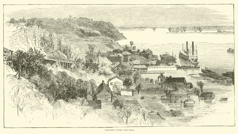 Natchez sob a colina, maio de 1862 de American School