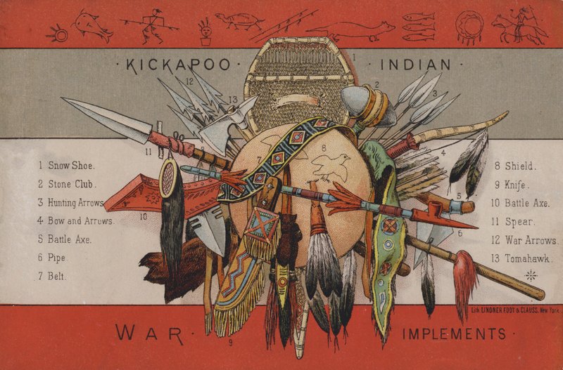 Implementos de guerra nativos americanos de American School