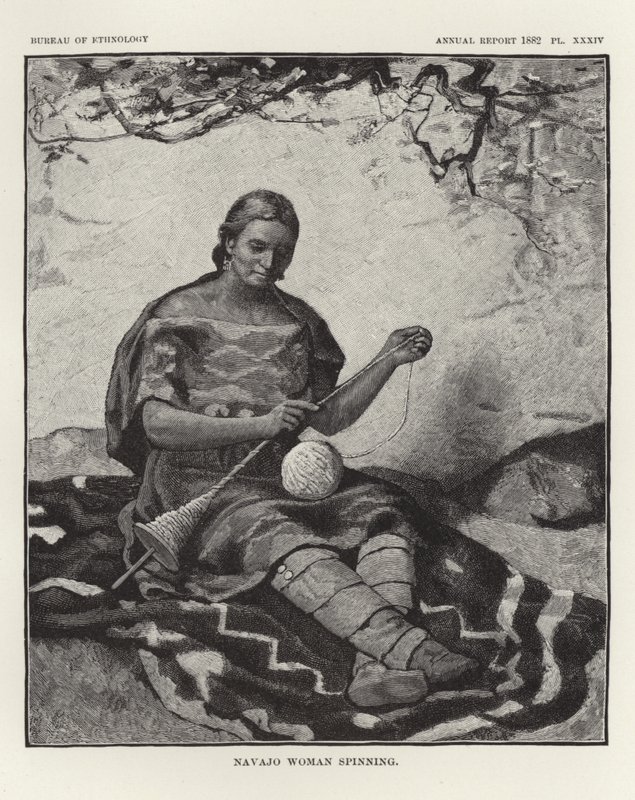 Mulher navajo girando de American School