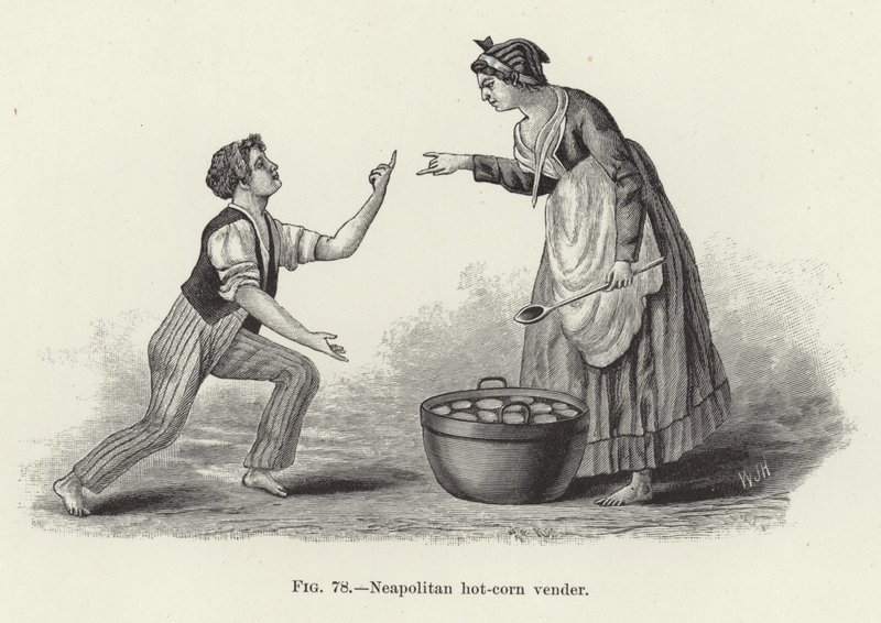 Vendedor de milho quente napolitano de American School