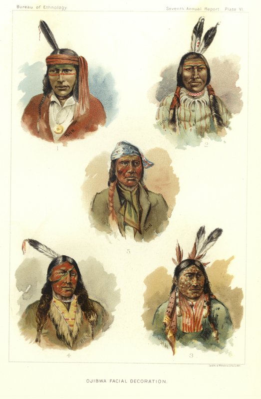 Ojibwa Facial Decoration de American School