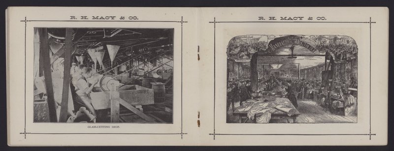 Páginas de um livreto sobre a R H Macy & Co, Nova York, ou seja, a loja de departamentos Macy