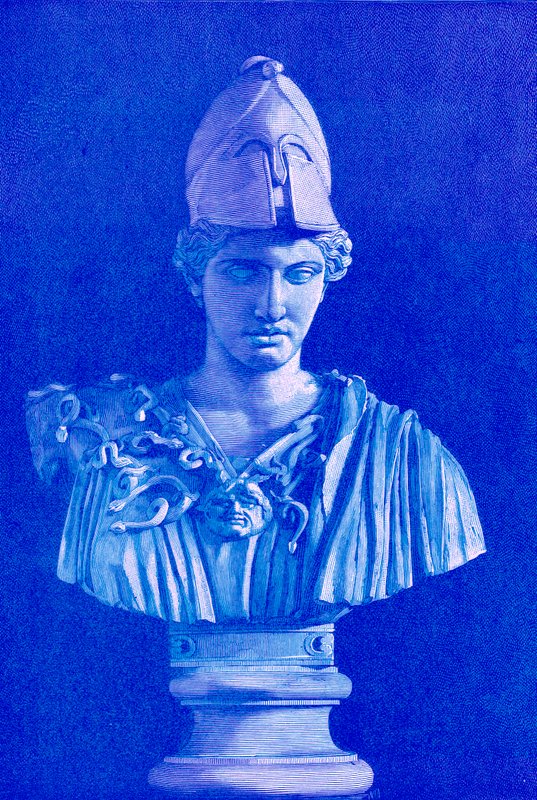 Pallas Athene, ilustração da História da Grécia por Victor Duruy, publicado em 1890 (imagem digitalmente melhorada) de American School
