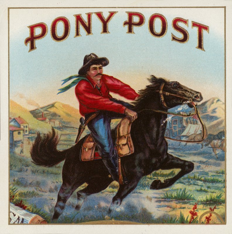 Pony Post - etiqueta de charuto de American School