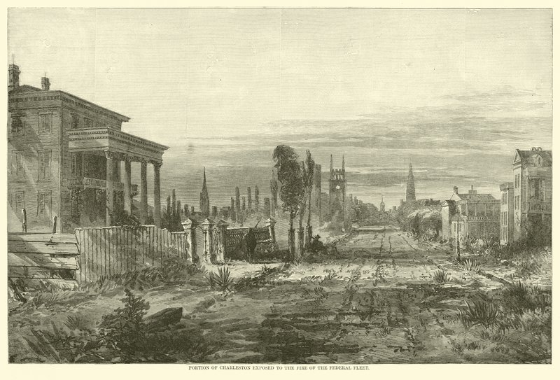 Porção de Charleston exposta ao fogo da frota Federal, agosto de 1863 de American School