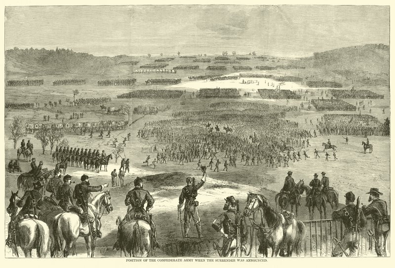 Posição do Exército Confederado quando a rendição foi anunciada, abril de 1865 de American School